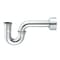 Everflow P-Trap with Box Escutcheon for Tubular Drain Applications, 17GA Chrome Plated Brass 1-1/2" 12712-S - alternate 1